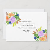 水彩フローラは私の花嫁になる 招待状 (裏面)