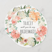 水彩フローラは私の花嫁になる 招待状 (正面/裏面)