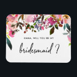 水彩フローラは私の花嫁の付き添いの磁石になる マグネット<br><div class="desc">「頼Will You Be My Bridesmaid」というフローラ結婚を持つ友人や家族は、水彩のイラストや書道の台本を取り上げ、皆さんのお気に入りの一員になれます。</div>