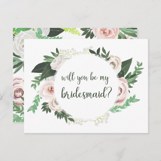 水彩フローラは私の花嫁カード インビテーションポストカード (正面/裏面)