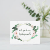 水彩フローラは私の花嫁カード インビテーションポストカード (スタンド正面)