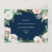 水彩フローラは私の花嫁カード インビテーションポストカード (裏面)