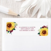 水彩フローラひまわりバーガンディバラ ラベル (インサイチュ)