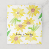 水彩フローラひまわりパターンテントカード プレイスカード (外部開封)