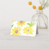 水彩フローラひまわりパターンテントカード プレイスカード (裏面)