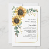 水彩フローラひまわりブライダルシャワー 招待状 (正面)