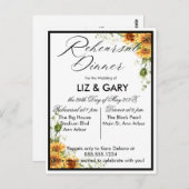 水彩フローラひまわりリハーサルディナー ポストカード (正面/裏面)