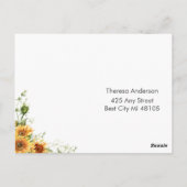 水彩フローラひまわりリハーサルディナー ポストカード (裏面)