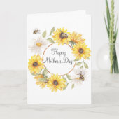 水彩フローラひまわり母の日カード カード (正面)