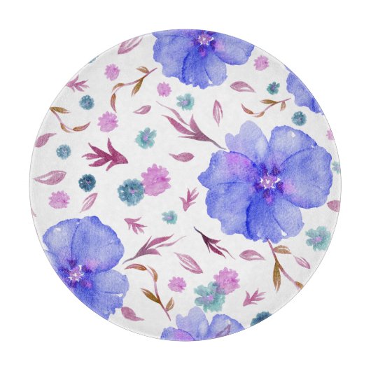 水彩フローラまな板 – ギフ芸術的ト カッティングボード (正面)