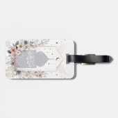 水彩フローラやる気を起こさせるイスラム引用文 ラゲッジタグ (裏面横)