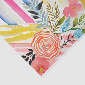 水彩フローラよくはしゃぐお洒落ピンク 薄葉紙 (詳細)