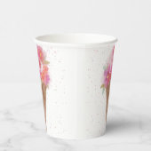 水彩フローラアイスクリームコーン名 紙コップ (右)