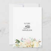 水彩フローラアイボリーミント金ゴールドブライダルシャワー 招待状 (裏面)