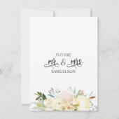 水彩フローラアイボリーミント金ゴールド 招待状 (裏面)