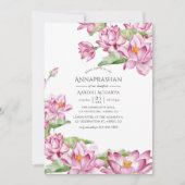 水彩フローラアナンパラシャンファースト米式 招待状 (正面)