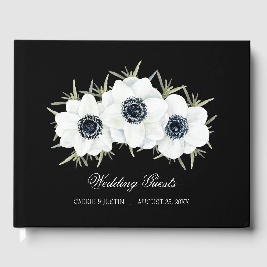 水彩フローラアネモネ結婚ズ ゲストブック (正面)