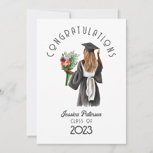 水彩フローラアフリカンガールおめでとう (正面)