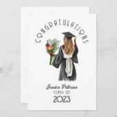 水彩フローラアフリカンガールおめでとう (正面/裏面)