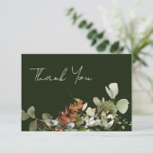 水彩フローラアレンジングリー結婚ズ サンキューカード (スタンド正面)