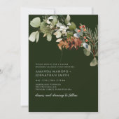 水彩フローラアレンジングリー結婚ズ 招待状 (正面)