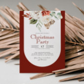 水彩フローラアーチクリスマスパーティの招待状 招待状