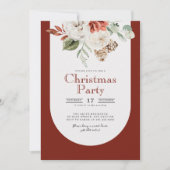 水彩フローラアーチクリスマスパーティの招待状 招待状 (正面)