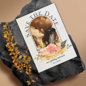 水彩フローラアーチ写真結婚式の日付を保存