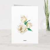 水彩フローライエズバプテスマまたは《キリスト教》洗礼式や命名式 サンキューカード (裏面)