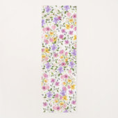 水彩フローライエローピンクとパープルヨガマット ヨガマット (正面)