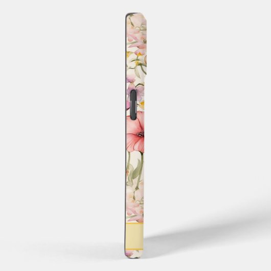 水彩フローライエローピンクパープル名前をカスタムする Case-Mate iPhoneケース (裏面 / 右)