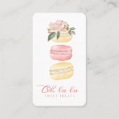 水彩フローライエローマカロンベーカリー&スイーツ 名刺 (正面)