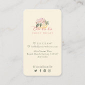 水彩フローライエローマカロンベーカリー&スイーツ 名刺 (裏面)