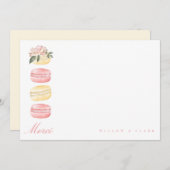 水彩フローライエローマカロンメルチ/ありがとう ノートカード (正面/裏面)