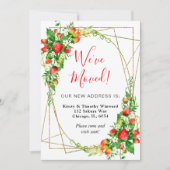 水彩フローライチゴのフレーム引っ越しました 案内状 (正面)