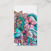 水彩フローライラストレーションヨガインストラクター 名刺 (裏面)