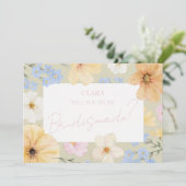 水彩フローライラストレーション結婚のブリッドメイド 招待状 (スタンド正面)