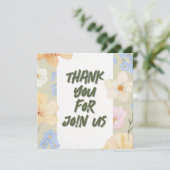 水彩フローライラストレーション結婚ズ サンキューカード (スタンド正面)