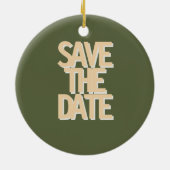 水彩フローライラストレーション結婚ズ セラミックオーナメント (裏面)