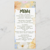 水彩フローライラストレーション結婚ズ メニュー (正面)