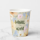 水彩フローライラストレーション結婚ズ 紙コップ (裏面)
