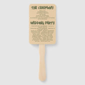 水彩フローライラストレーション結婚式 プログラム ハンドファン (裏面)