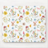 水彩フローライラストレーション野生の花 マウスパッド (正面)