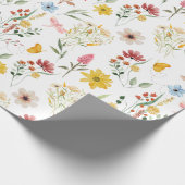 水彩フローライラストレーション野生の花 ラッピングペーパー (角)