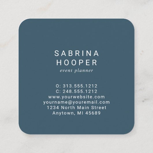 水彩フローラインディゴベージュラウンドコーナー スクエア名刺 (裏面)