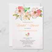 水彩フローラインプレッションブライダルシャワー招待状 招待状 (正面)