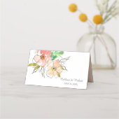 水彩フローラインプレッシ結婚ョン プレイスカード (裏面)