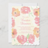 水彩フローライースターディナーパーティの招待状 招待状 (正面)