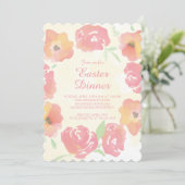 水彩フローライースターディナーパーティの招待状 招待状 (スタンド正面)