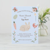 水彩フローライースターバニーと卵狩りパーティー 招待状 (スタンド正面)